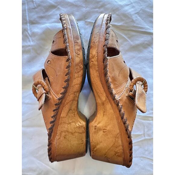 Ariat Leather Slide Wedge Sandals Size 8.5 - Picture 4 of 8